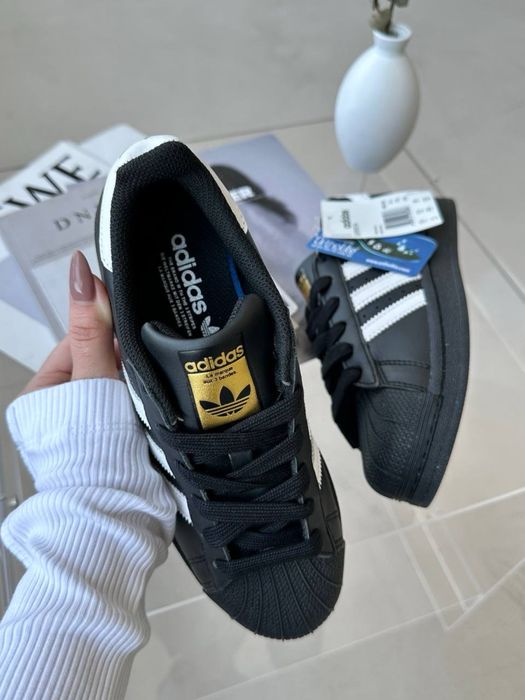 ПОДАРУНОК ДО ЗАМОВЛЕННЯ!! Adidas Superstar Black Premium