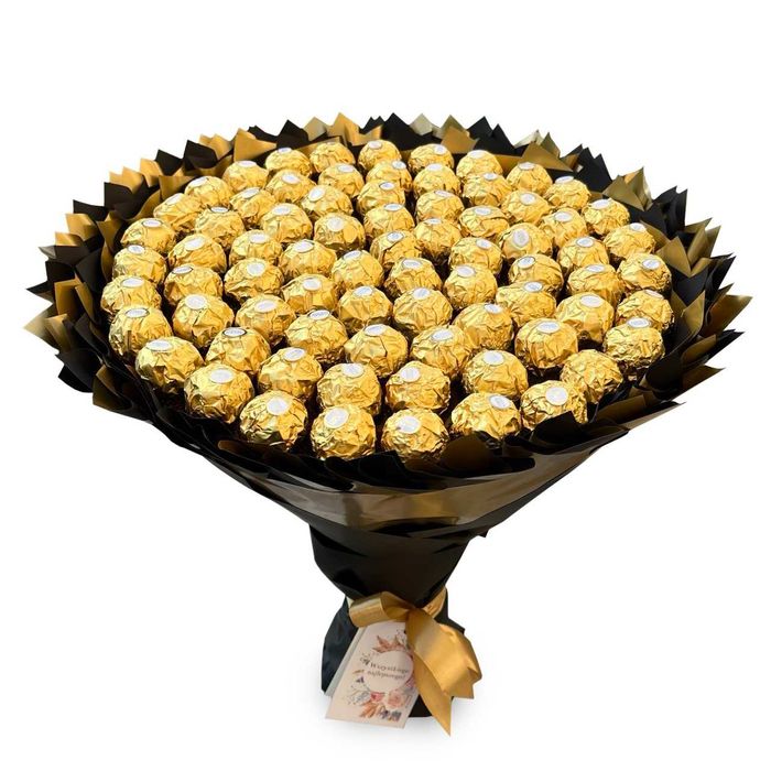 Prezent na 75 Urodziny, Ślub. Bukiet ze słodyczy Ferrero 75 szt.