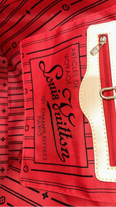 neverfull tamanho mm interior vermelho