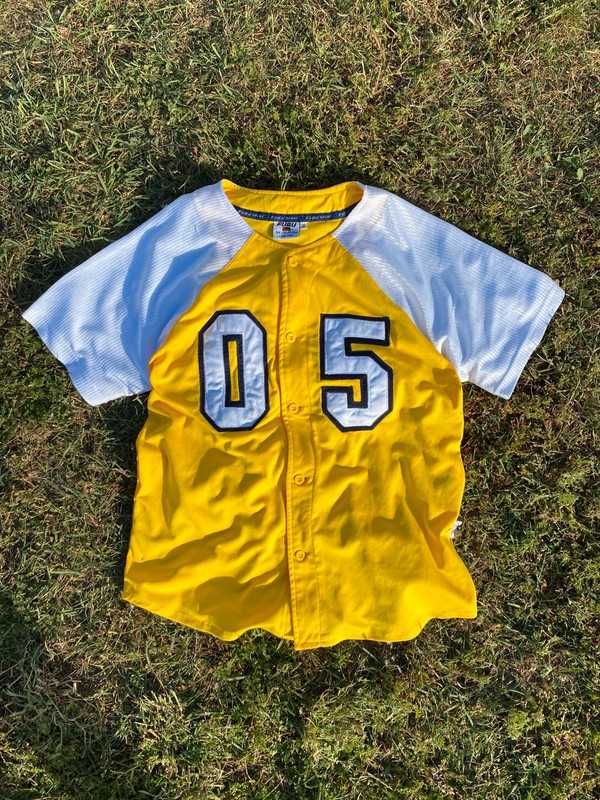 Koszulka Fubu Jersey sport S M żółty 05 tee swag jnco mass hip-hop rap
