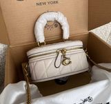 Сумка Coach Oval Vanity Crossbody | Чорна, біла, беж