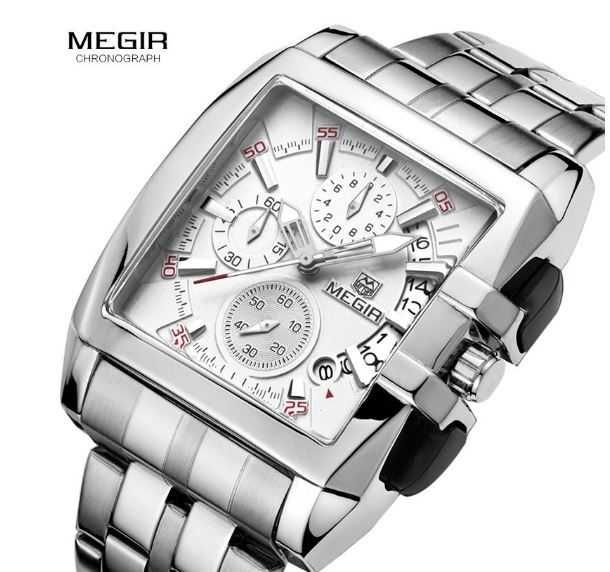 Relógio Megir Masculino de Luxo Aço Inoxidável