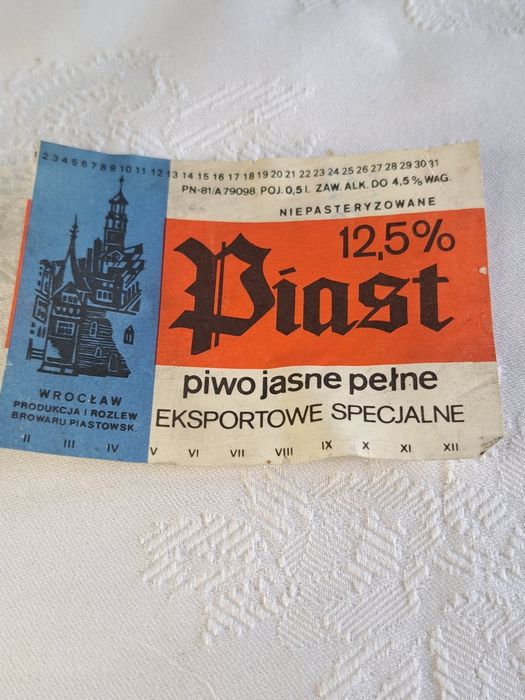 Etykieta na piwo piast 35