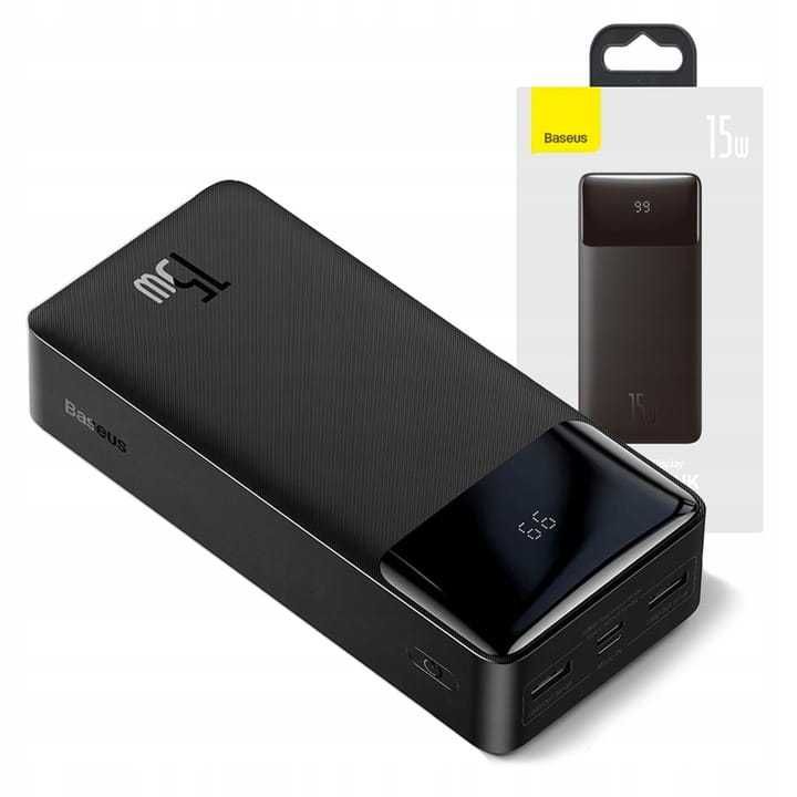 Baseus Bipow Powerbank 30000mAh 15W 2xUSB 1xC 1xMicro Black Sklep Wawa