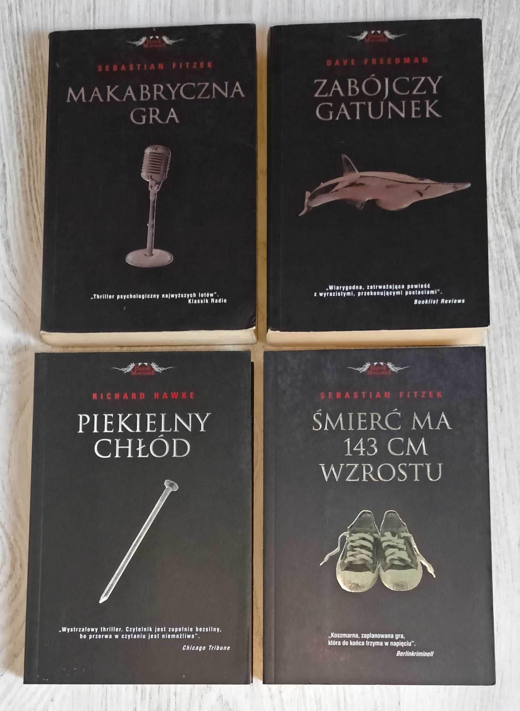 4x Sebastian Fitzek Makabryczna gra Śmierć ma 143 cm wzrostu Hawke