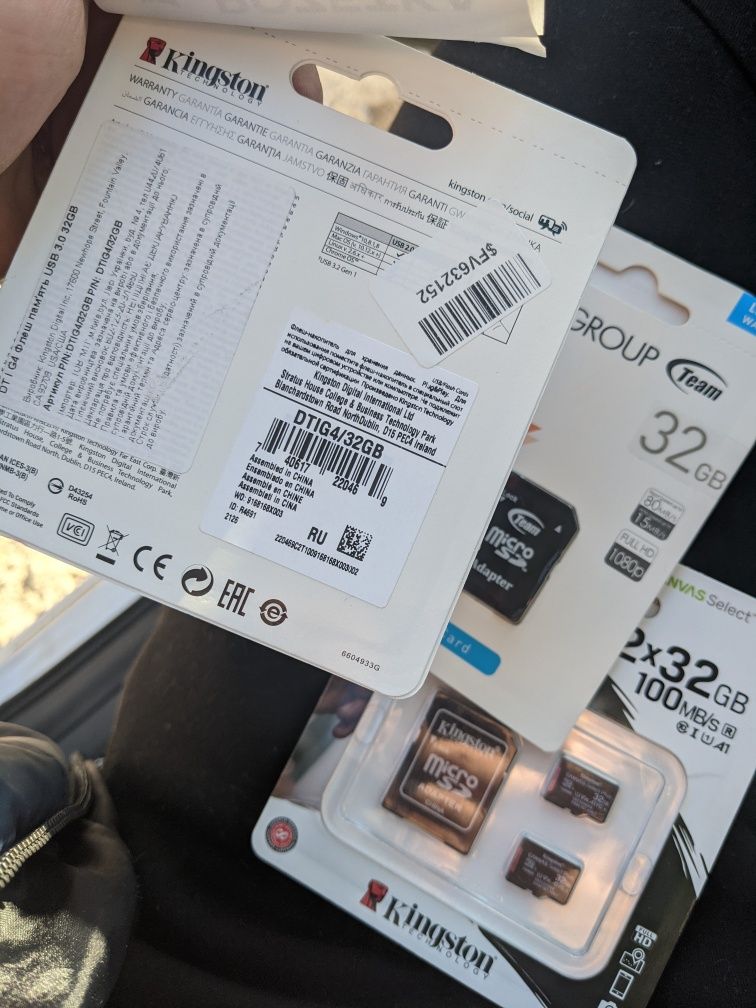 Нова флешка Kingston 32gb USB 3.2/3.1/3.0, карта пам'яті micro SD