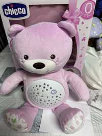 Urso rosa Chicco com luz e música