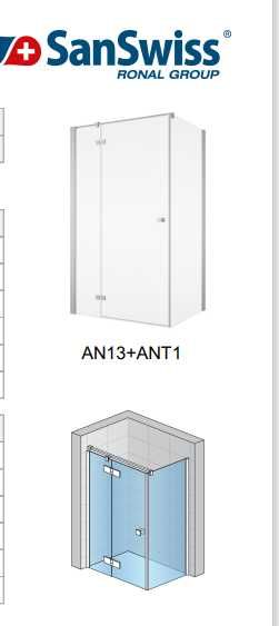 NOWA kabina prysznicowa Sanswiss  ANNEA drzwi+ścianka