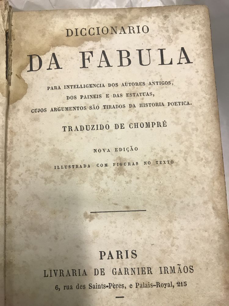 Dicionario da Fabula traduzido de Chopré muito antigo