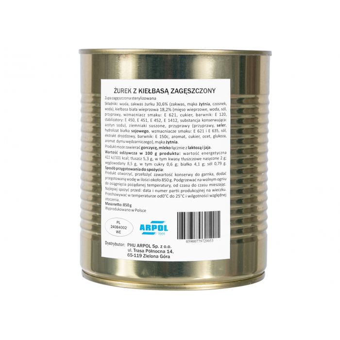 Zupa Arpol żurek z kiełbasą zagęszczony 850 g (564-004)