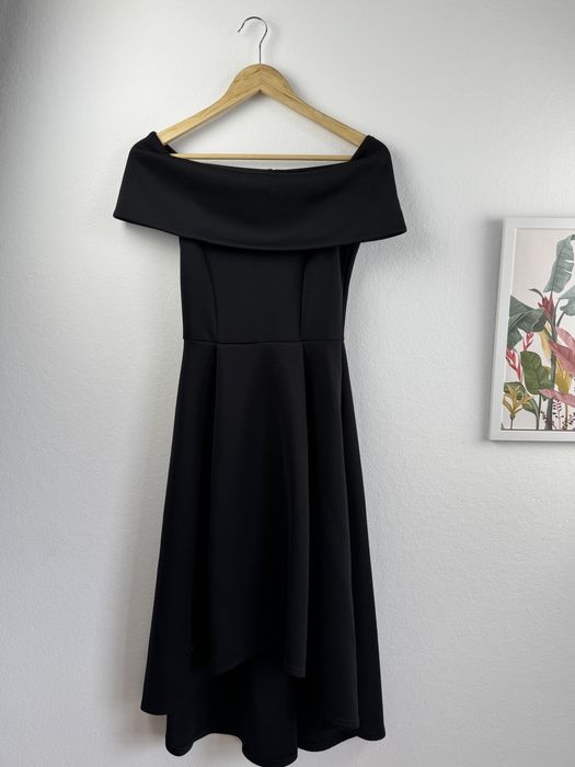 Sukienka czarna wieczorowa booho elegancka M na wesele