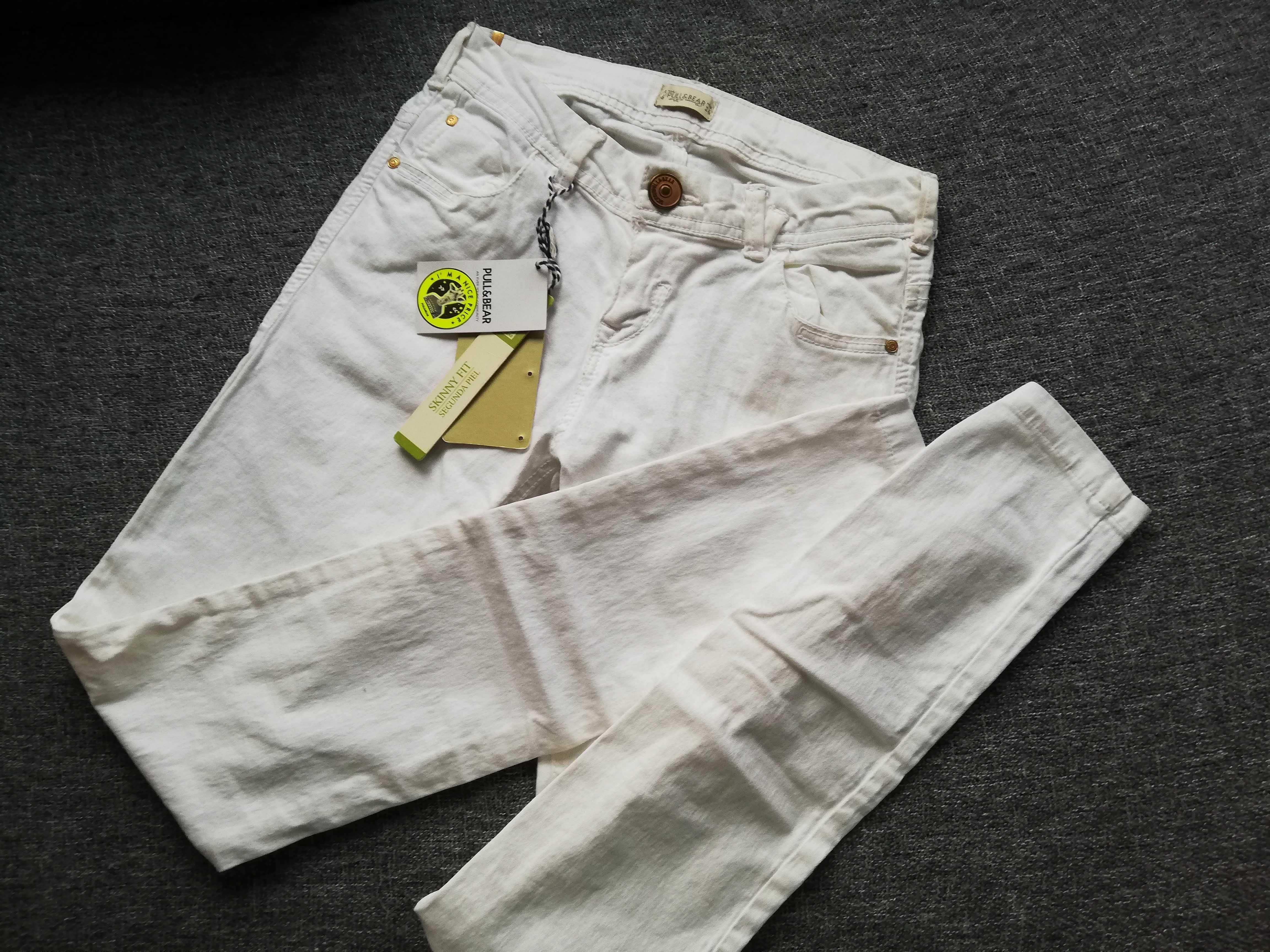 Pull & Bear nowe białe spodnie jeansy r. 36/S