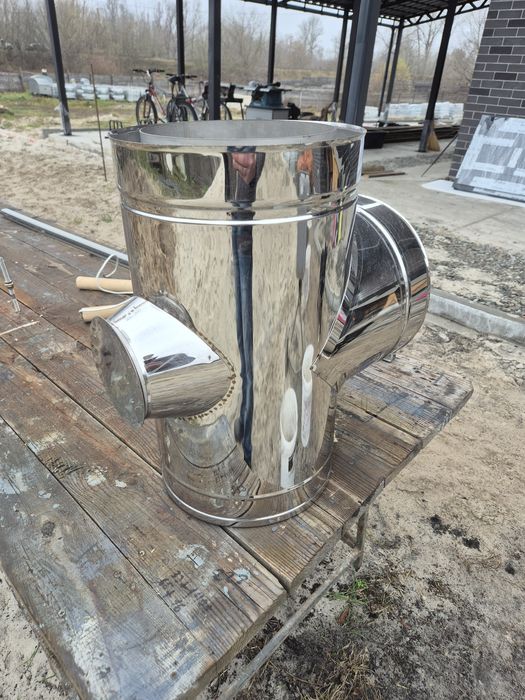 Трійник ревізія та платформа 220х280 нержавійка 1 мм, ціна за комплект