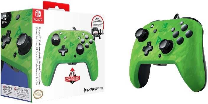 PDP SWITCH GamePad FACEOFF Delux Audio Camo Zielony