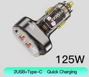 Ładowarka samochodowa USB 125W 3 porty, PD, QC3.0, 12V-24V