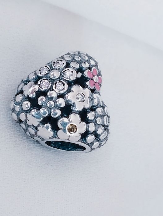 Serce charms charm's kwiatki kwiatuszki