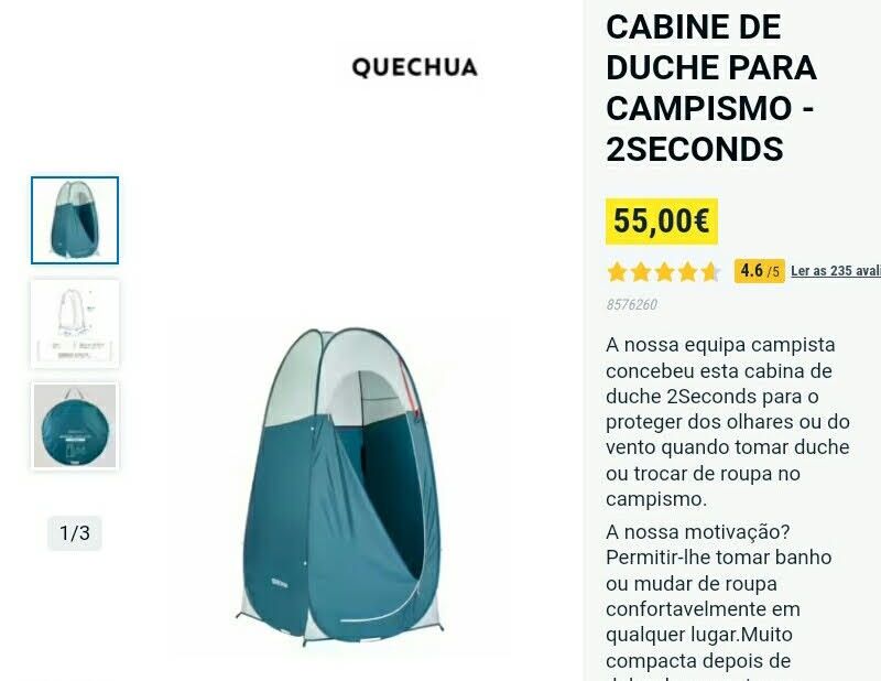 Tenda de banho nunca usada