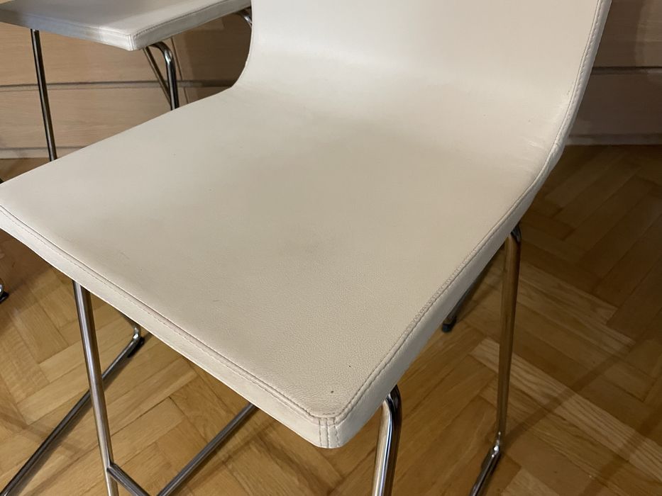 2 hokery skórzane wysokie krzesła IKEA BERNHARD
