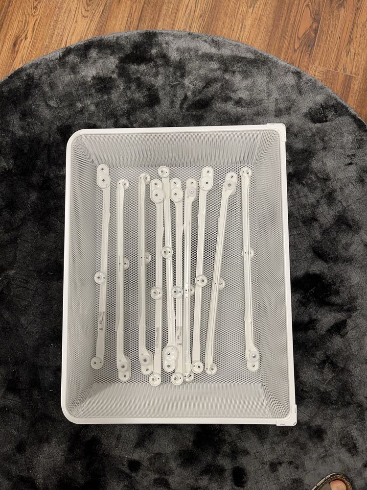 Kosz druciany Ikea Komplement 75x58 cm bialy z prowadnicami 5 szt
