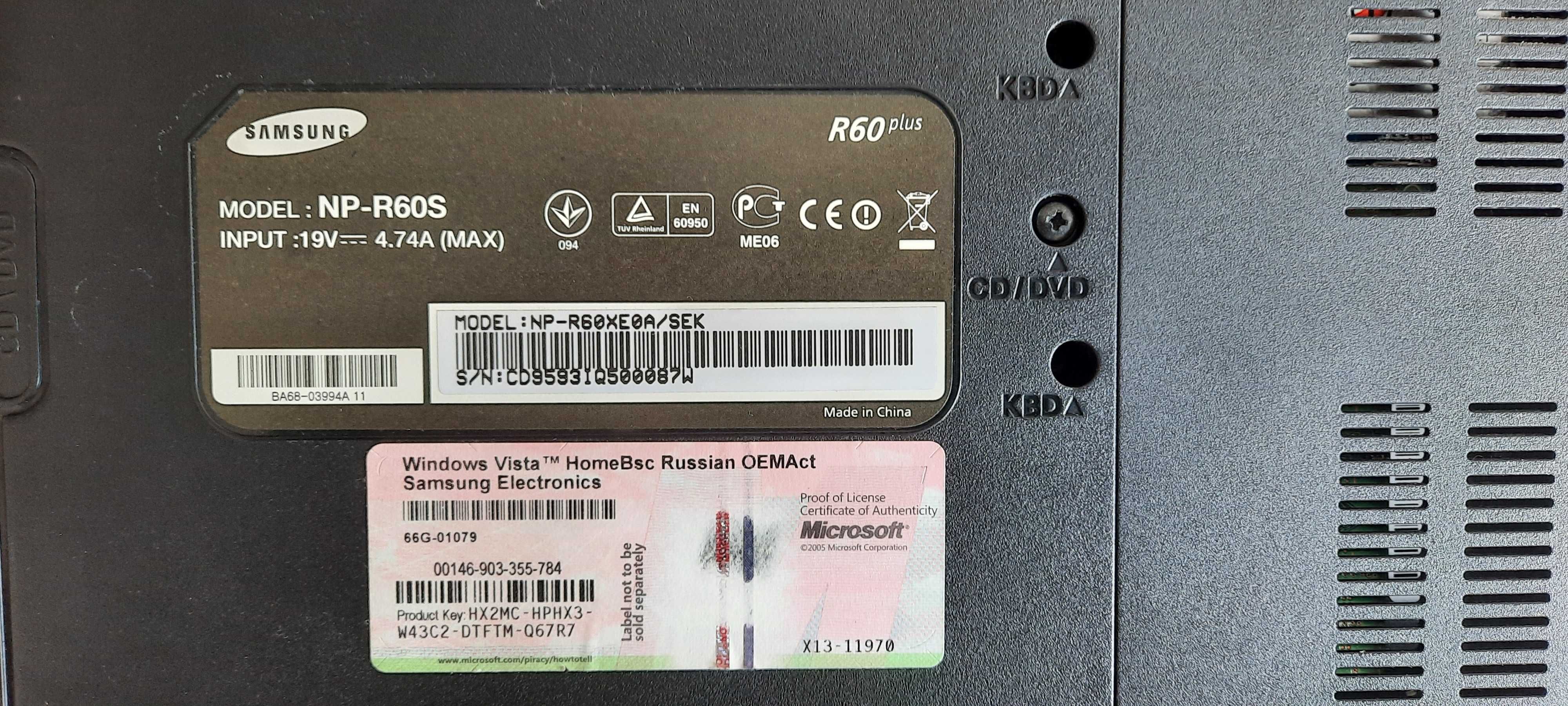 Samsung NP-R60S(R60 plus)