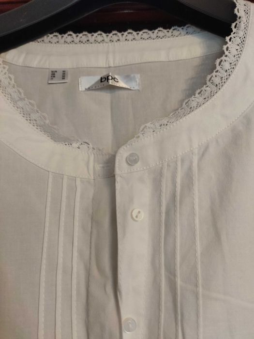 Bluzka body 50 NOWE Bonprix białe koronka bawełna koszula