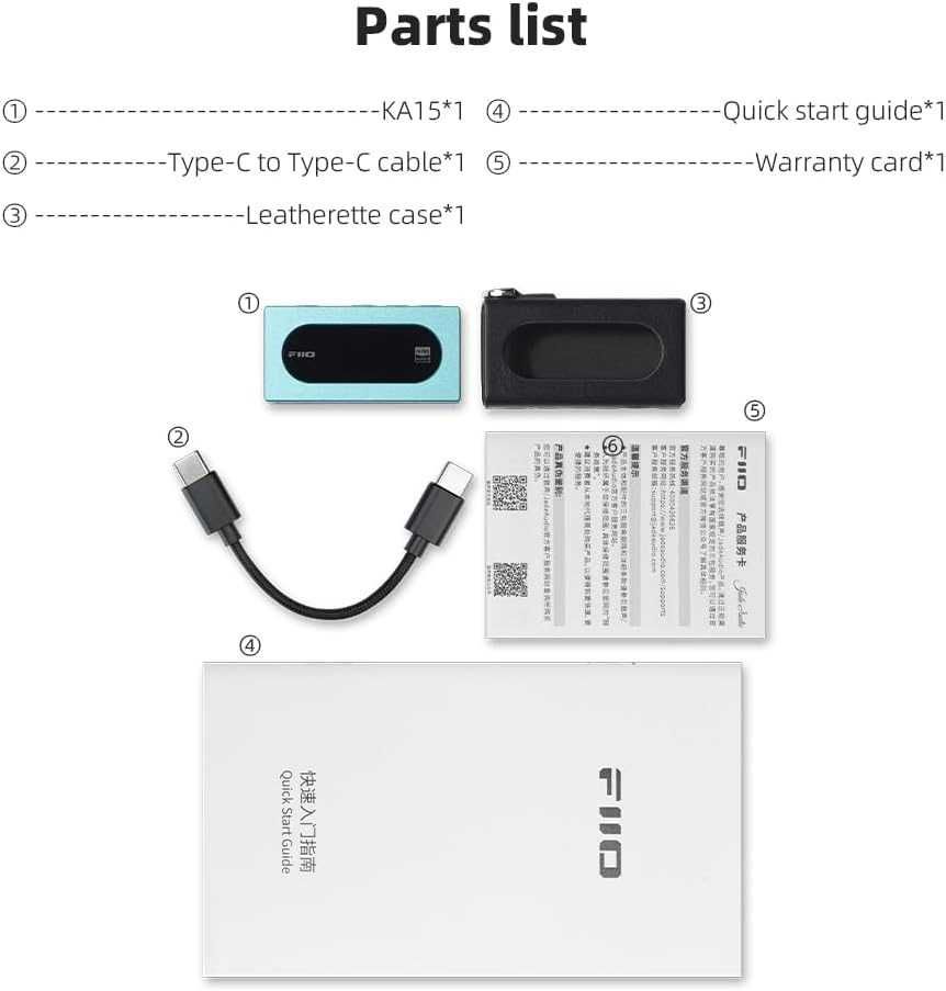 FiiO KA15 (Black) - ЦАП, DAC, усилитель на 2-х CS43198, 560mW, DSD256