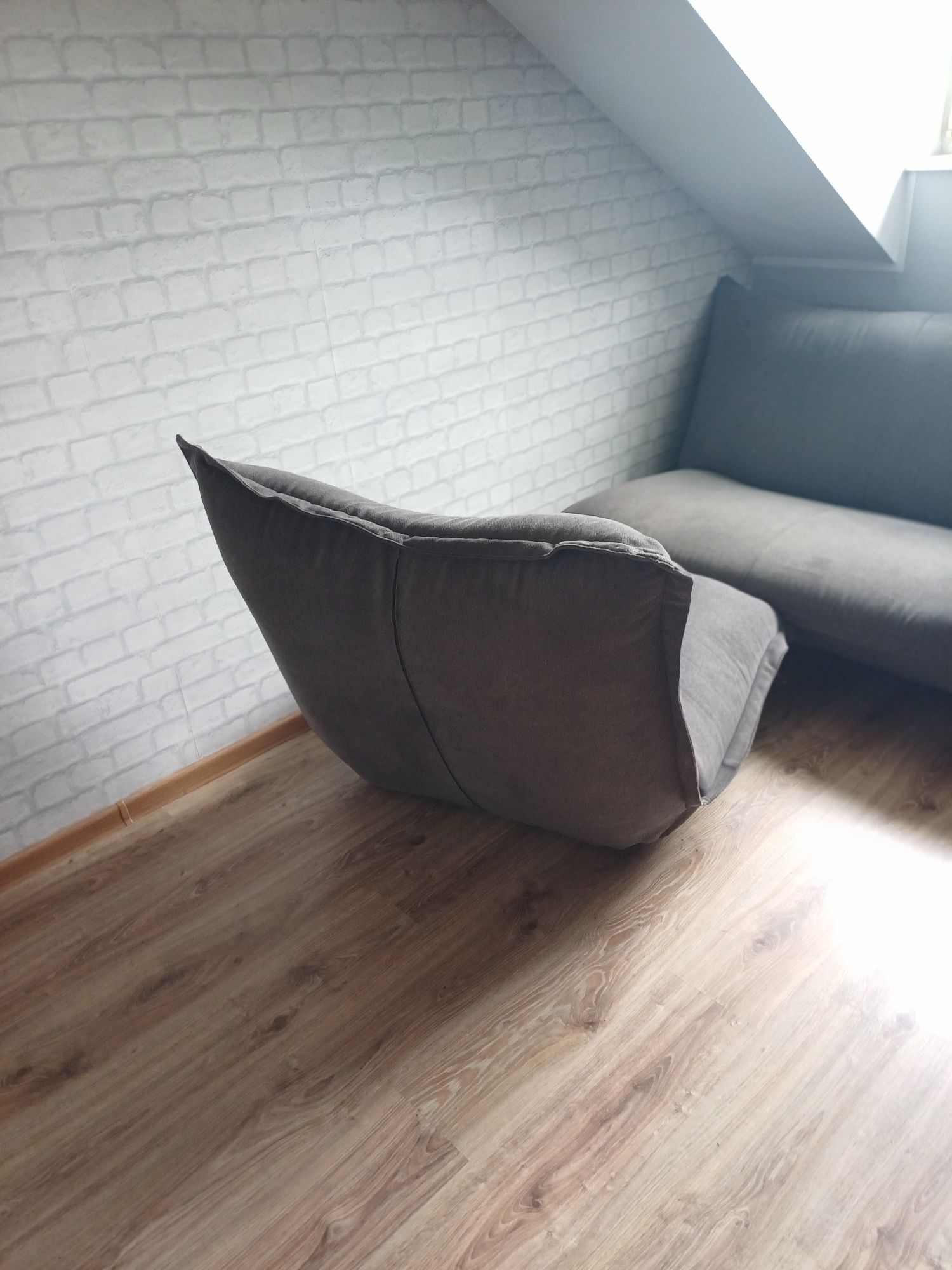 Kanapa, sofa dwuosobowa + fotel - kolor szary