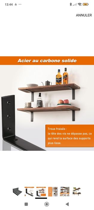 6 sztuk ściennych wsporników półkowych, wytrzymałe 30 cm