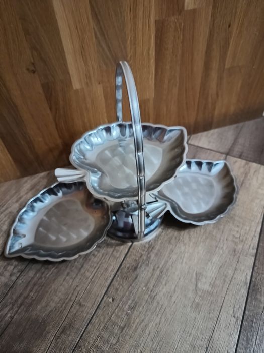 Metalowa patera na ciastka lub cukierki .Składana
