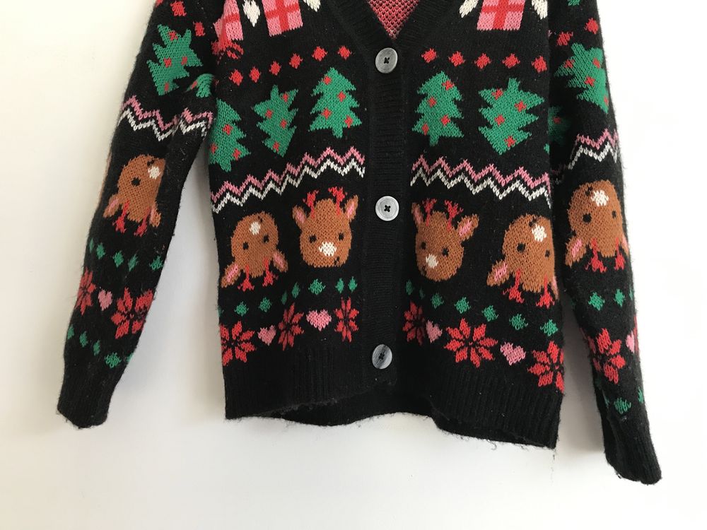 Kardigan sweter świąteczny zimowy H&M 110/116 cm 5/6 lat