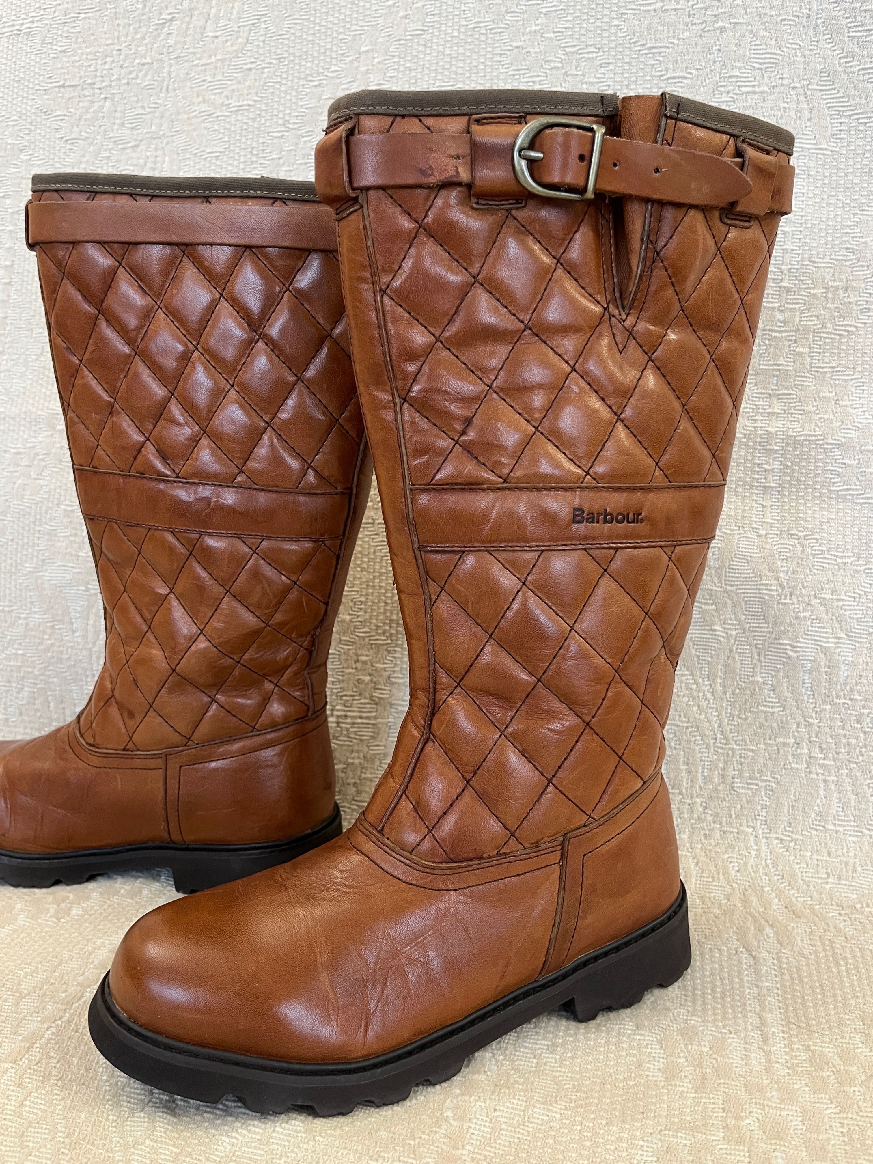 Barbour skórzane kozaki damskie