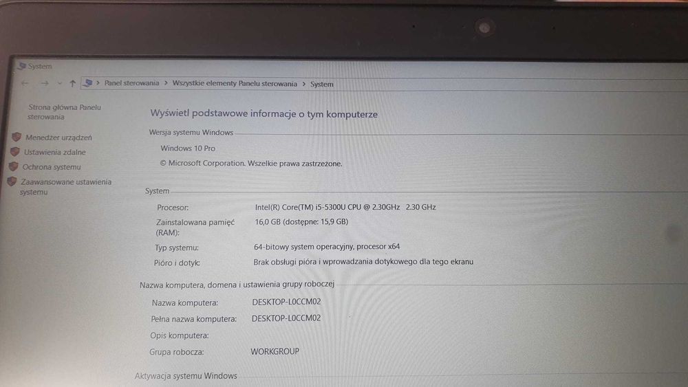 Laptop HP Elitebook 850 G2 intel I5/16GB/256GB ssd