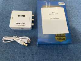 Конвертер HDMI to AV 3RCA адаптер активний / відео та звук