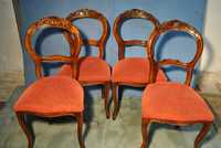4 Krzesła Dębowe Secesja  z Rozetą z Niemiec