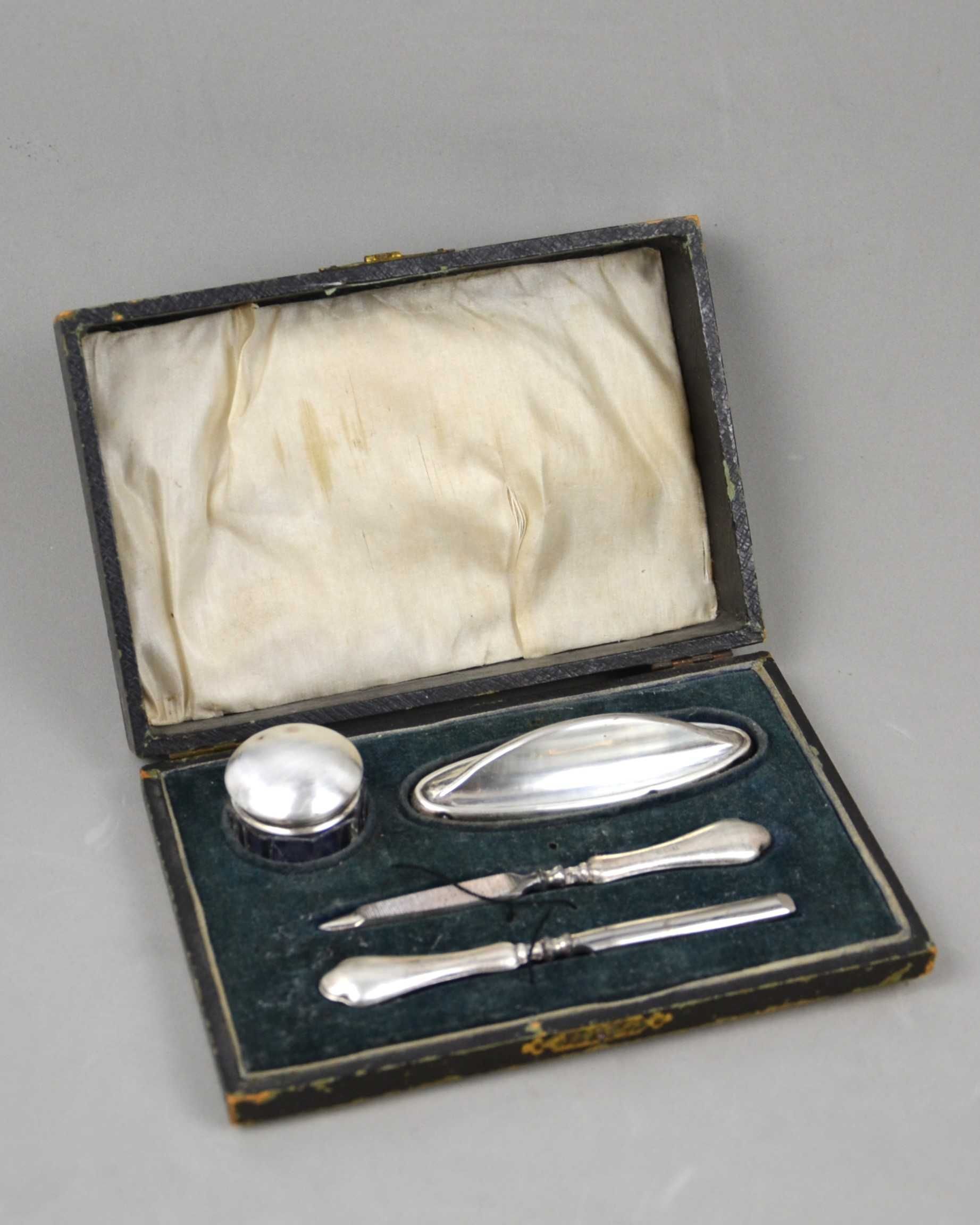Zestaw do manicure art deco srebro Anglia Birmingham 1905r