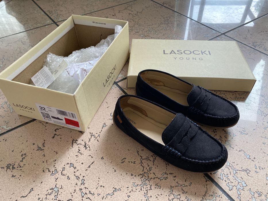 Mokasyny skórzane chłopięce roz 32 jak nowe