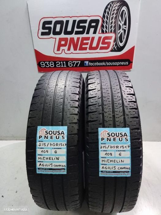 2 pneus semi novos 215-70r15 michelin - oferta dos portes 90 EUROS