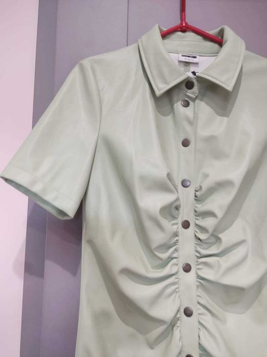 Noisy May sukienka skórzana pistacja s m l