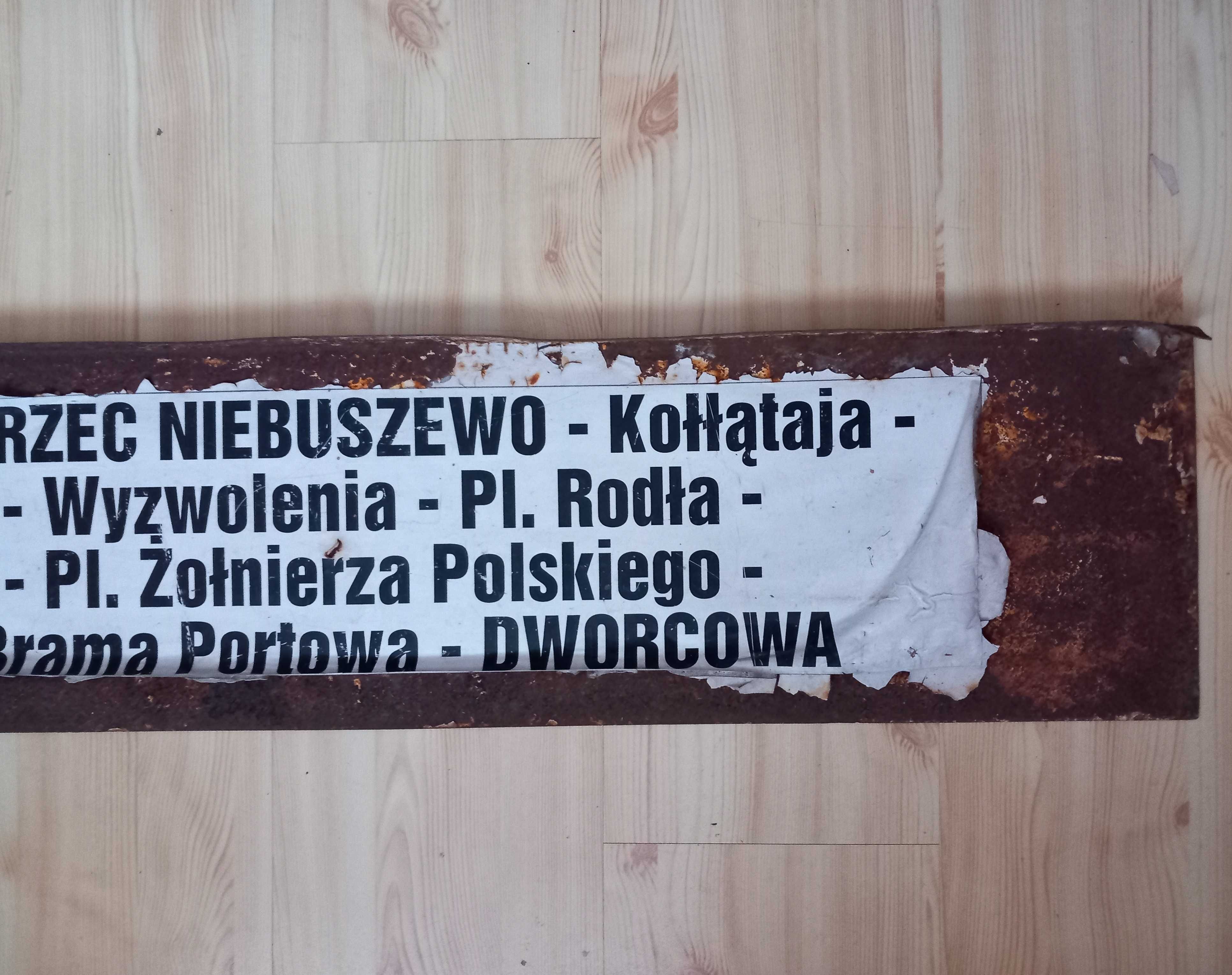 Tablica tramwajowa 2-stronna oryginał Tramwaje Szczecin Niebuszewo PRL