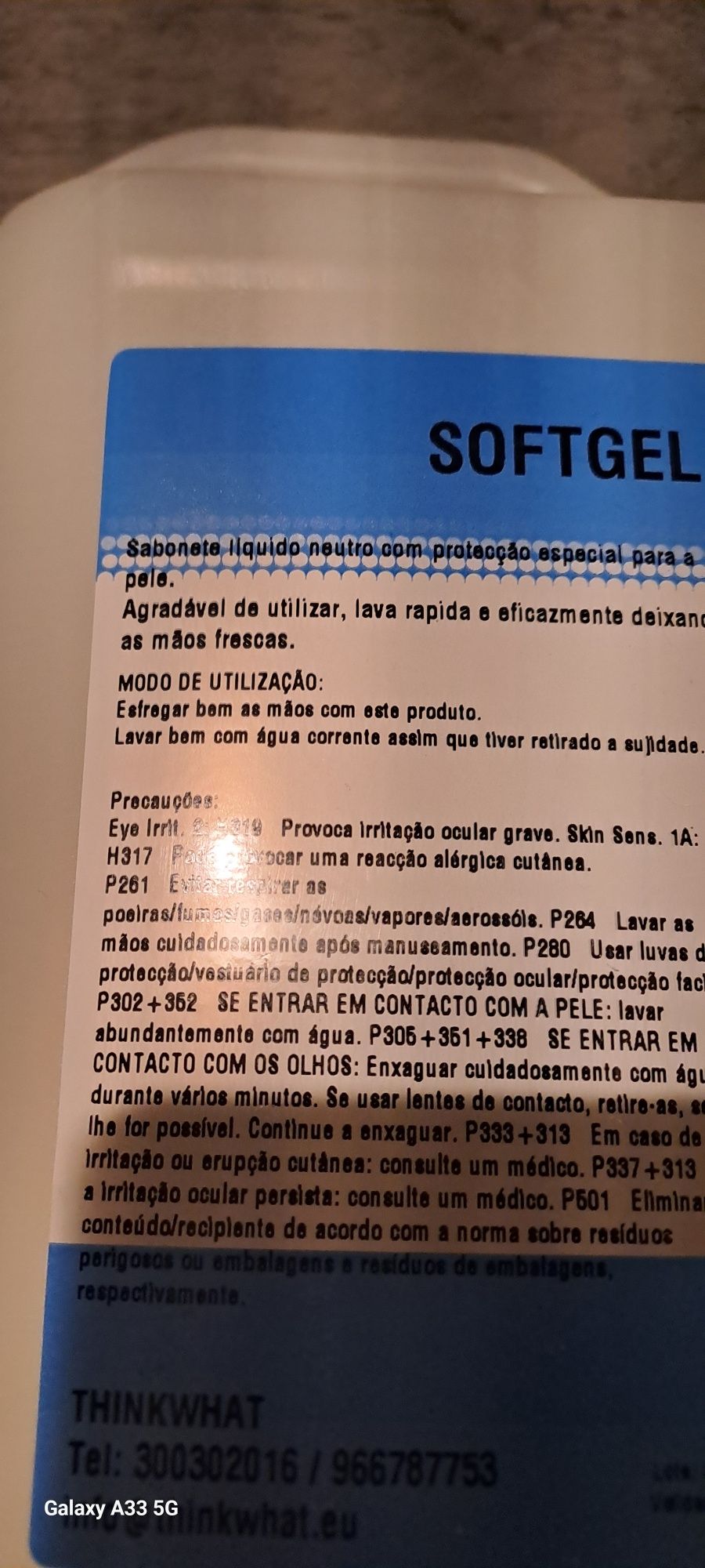 Sabonete líquido softgel-5 litros