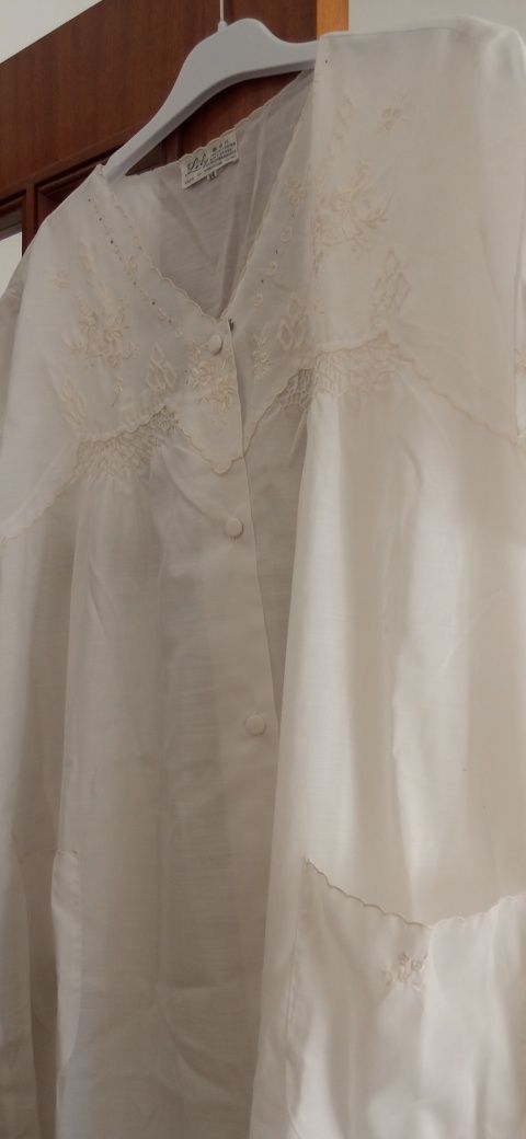 Camisa de noite bordada nova n.44 algodao