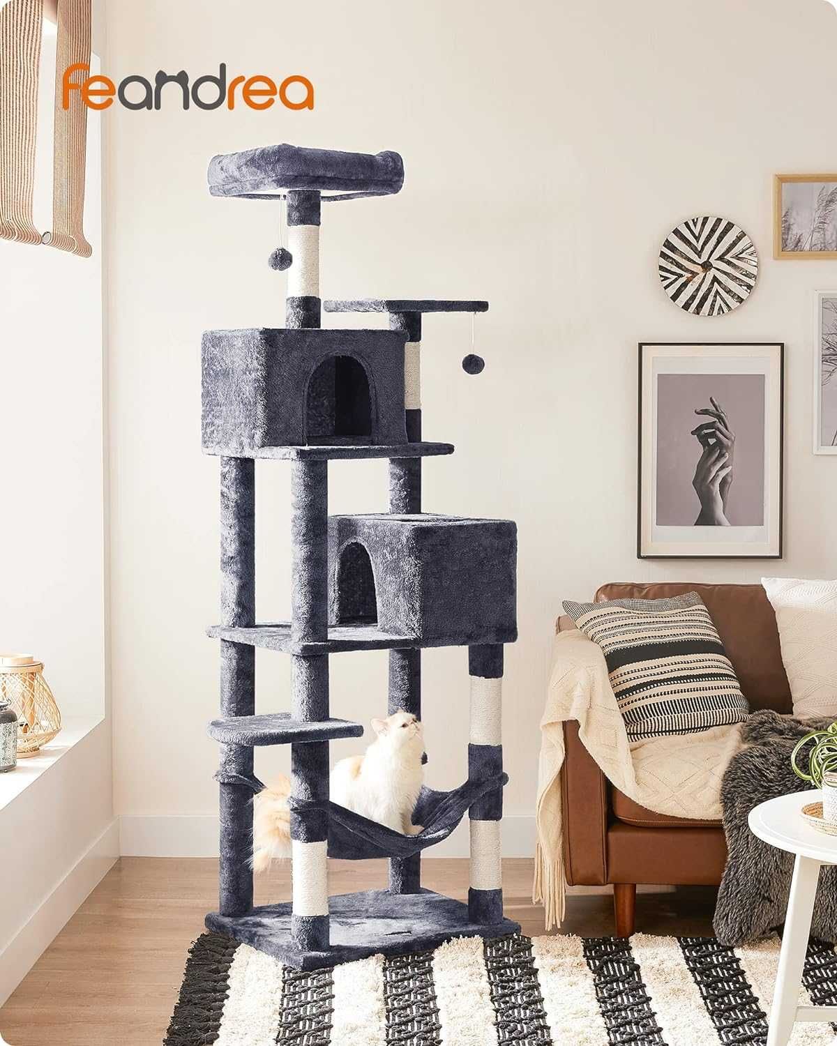 Wieża dla kota Feandrea PCT191G01 szara 191 cm
