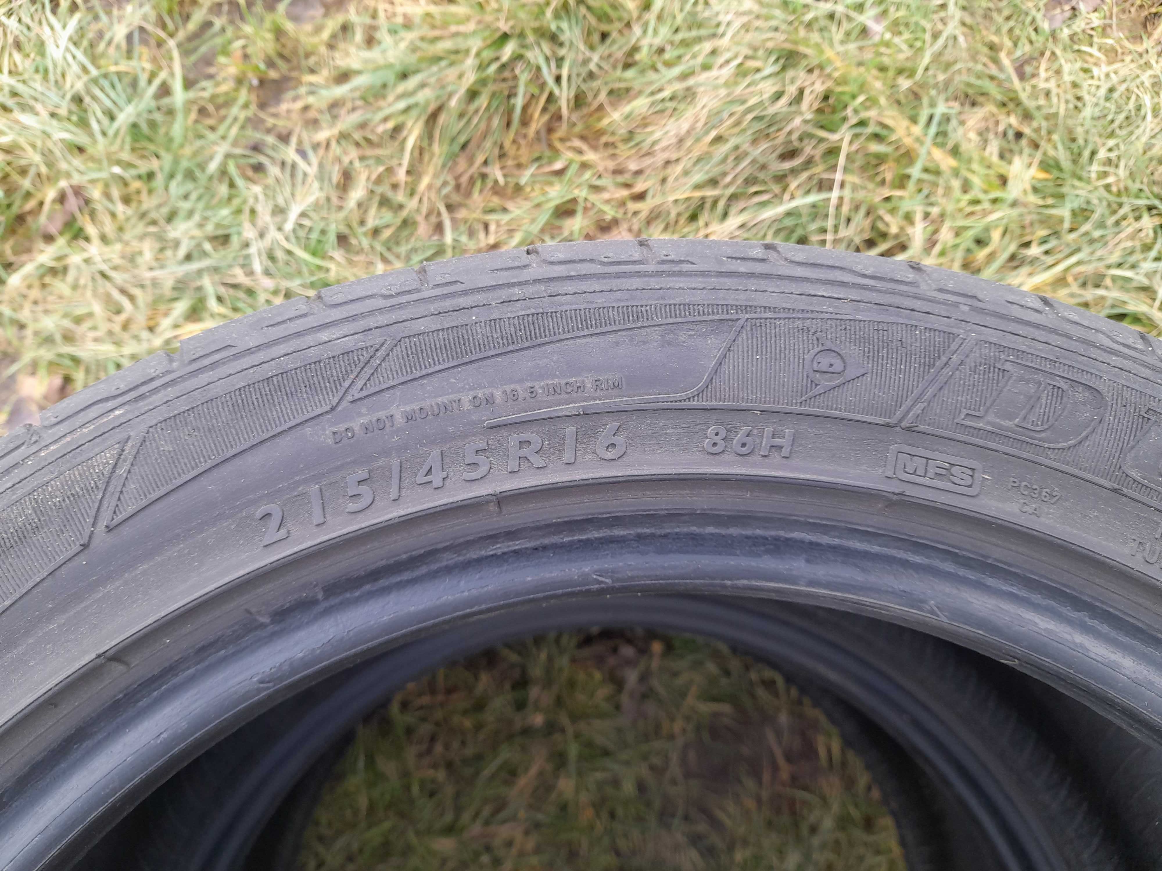 2szt lato dunlop sportMaxx 215/45/16 guma 5,5-6mm