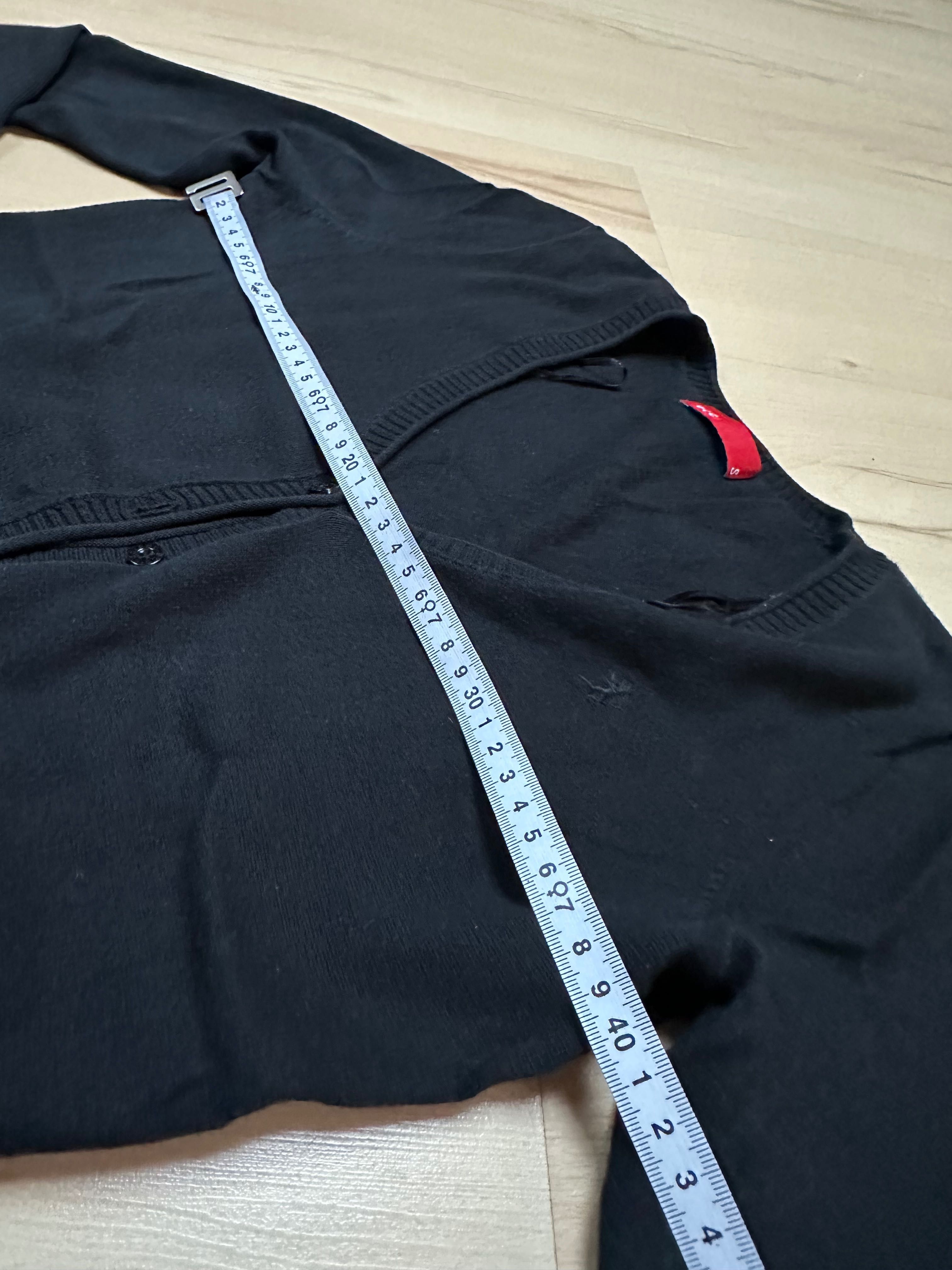 EDC by esprit bawełniany sweter guziki czarny granat damski v neck