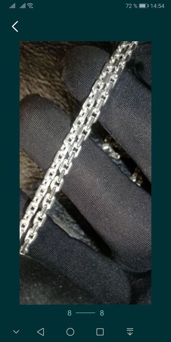 Серебряные якорные новые цепи