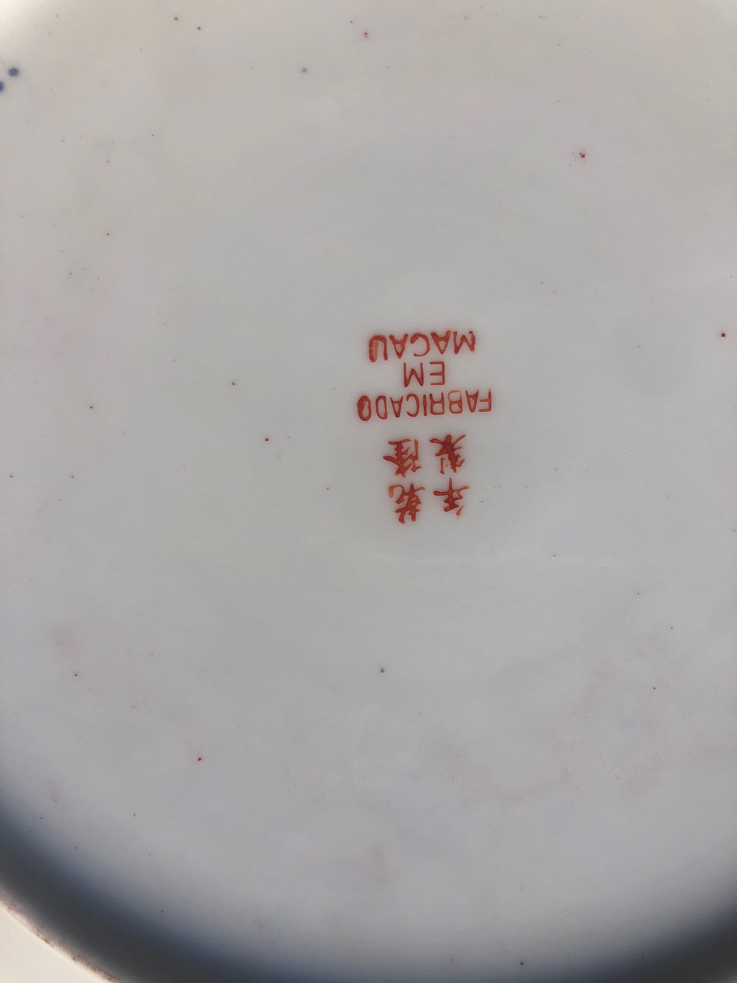 Prato Porcelana de Macau Mil flores Vintage