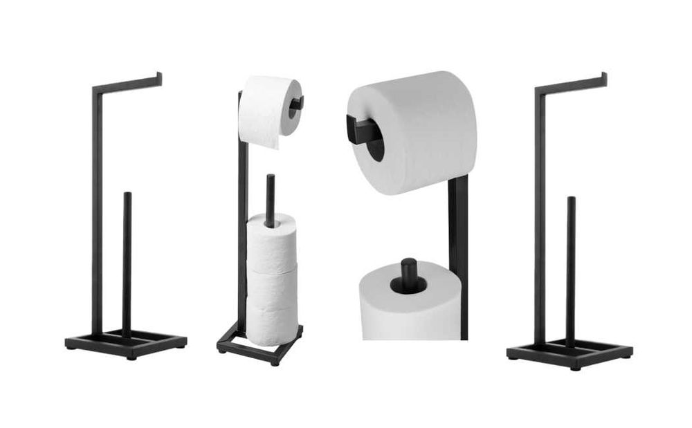 Stojak Uchwyt Na Papier Toaletowy 2w1 Loft Metalowy Stabilna Podstawa
