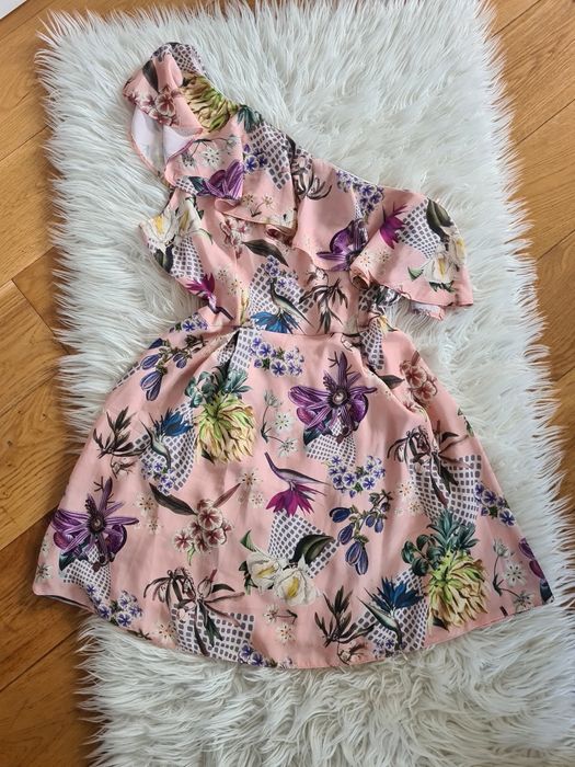 L 40 XL 42 XXL 44 zwiewna sukienka na jedno ramie