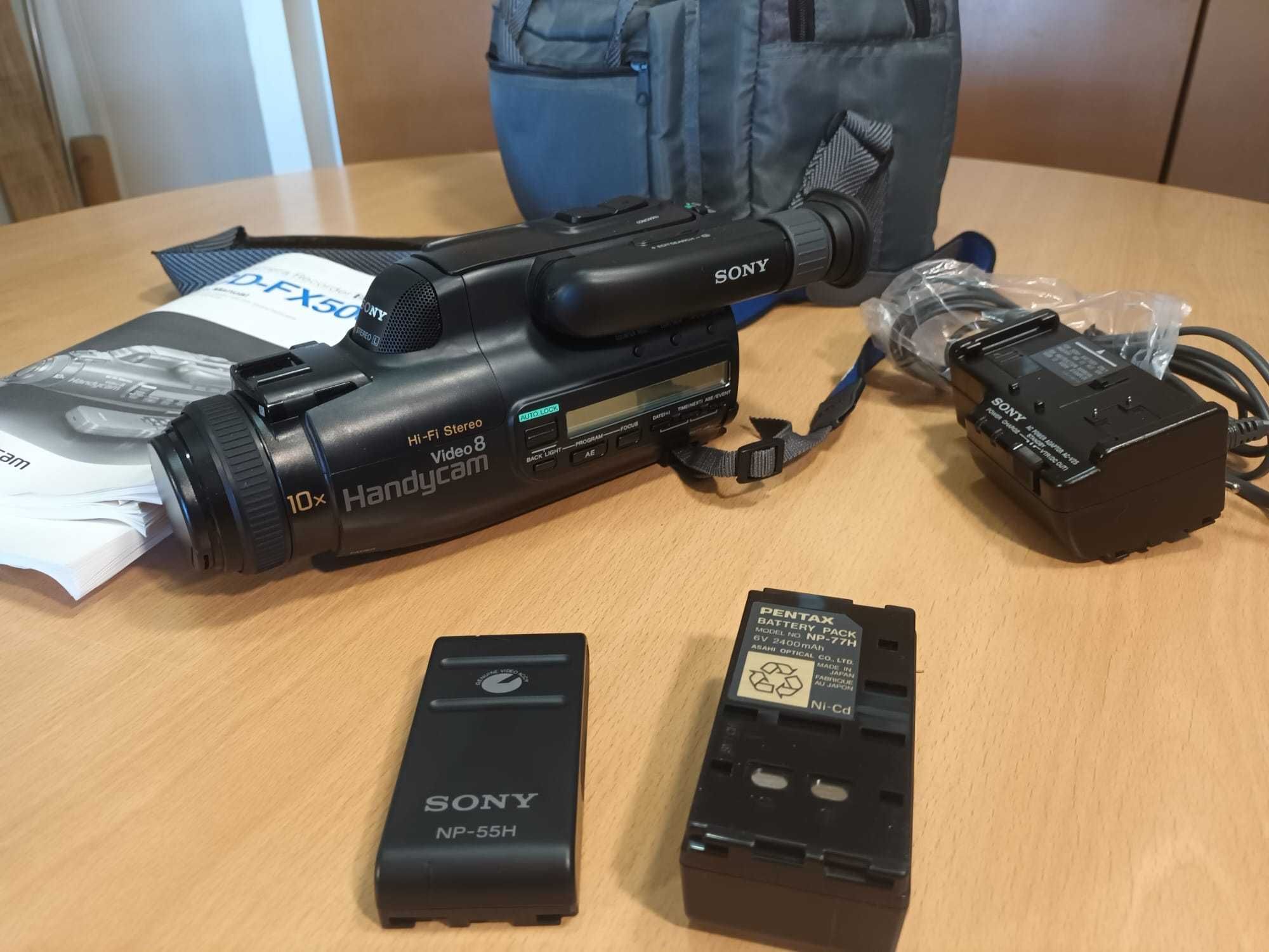 bundle com 5 maquinas filmar  com acessórios : baterias, malas , etc