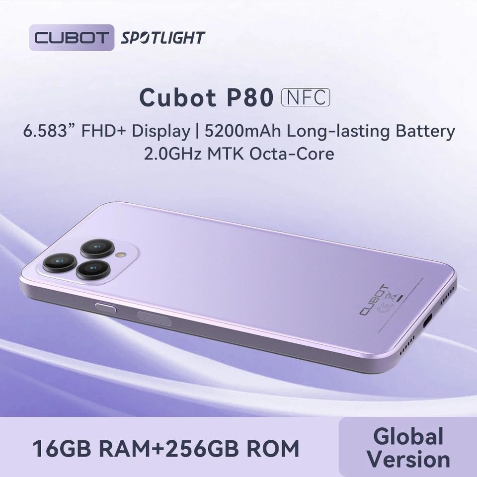 Чудовий смартфон Cubot P80 - Helio P80, 8/256 gB, 5200mAh,NFC